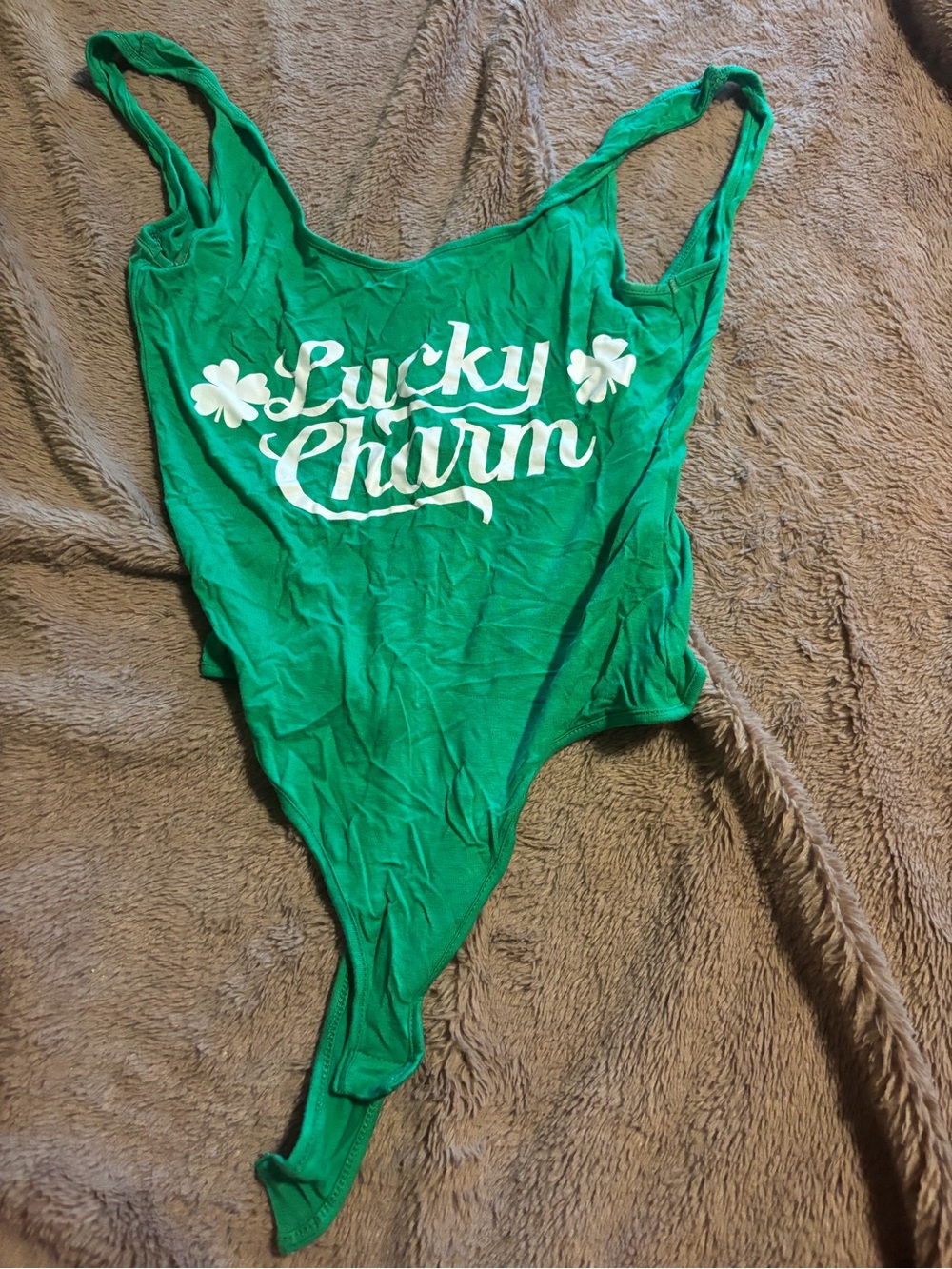 Urban Heritage Green "Lucky Charm" Scoop Neck Bodysuit